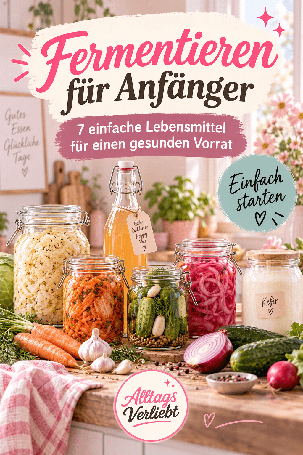 Fermentieren für Anfänger mit sieben einfachen Lebensmitteln und Ideen für selbst gemachten Vorrat